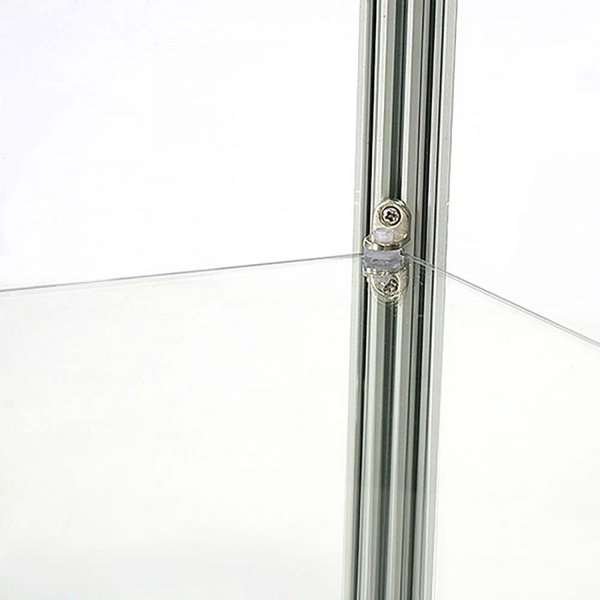 Vitrine glasskab - Showcase Counter Duo glasmontre med LED lys og lås - sølv