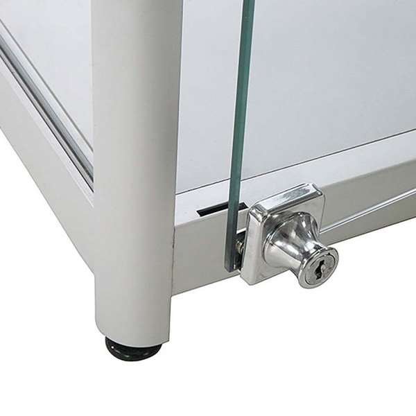 Vitrine glasskab - Showcase Counter Solo glasmontre med LED lys og lås  sølv