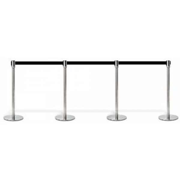 Sølv Afspærringsstolpe Bælte Dispenser Til Vægmontering - Rød, 180 cm