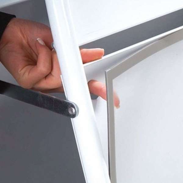 Expo Gotik Lux Gadeskilt med logoplade - 70x100 cm - hvid