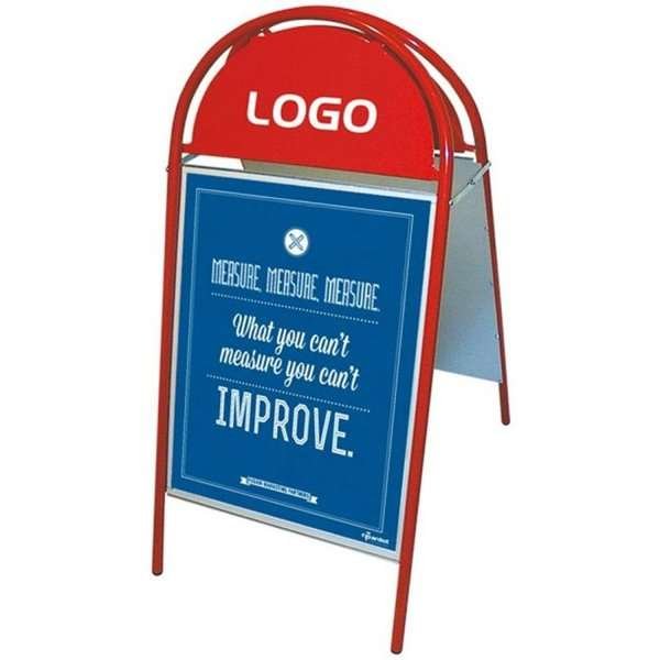 Expo Gotik Gadeskilt med logoplade - A1 - rød