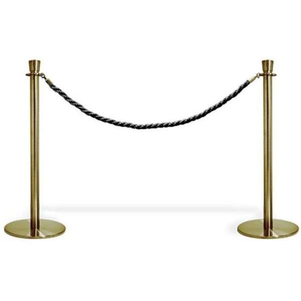 Afsp&aelig;rringsstolpe, Crowd Barrier, 2 standere, Guld, Sort