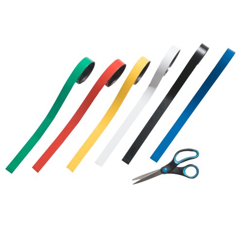 Magnetb&aring;nd i 6 forskellige farver - 1 m - 35,0 mm - Hvid