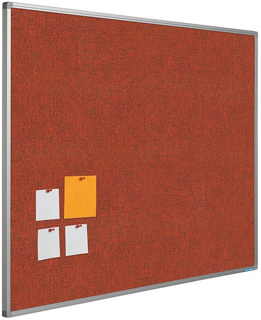 Opslagstavler med Camira stof. Divide - 120x240cm, Orange-r&oslash;d