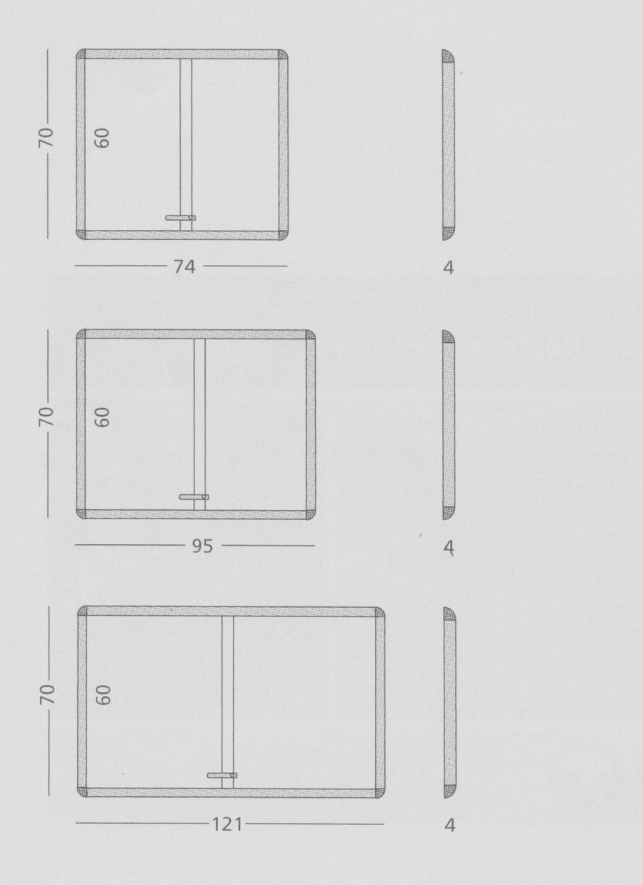 Showcase - Infoskab m. skydel&aring;ger - 70x74 - Plads til 6 x A4