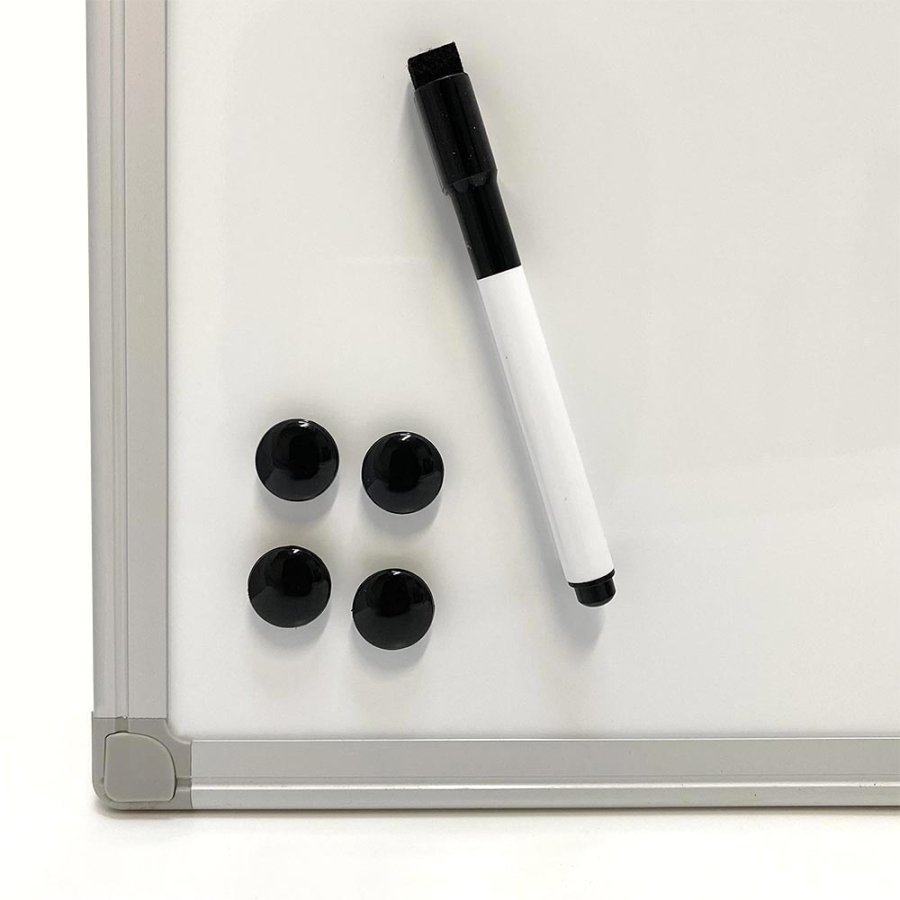 Whiteboard, kork- og kridt kombitavle med ugeplan, inkl. sort magnetisk tusch, magneter, n&aring;le og kridt, 60 x 40 cm