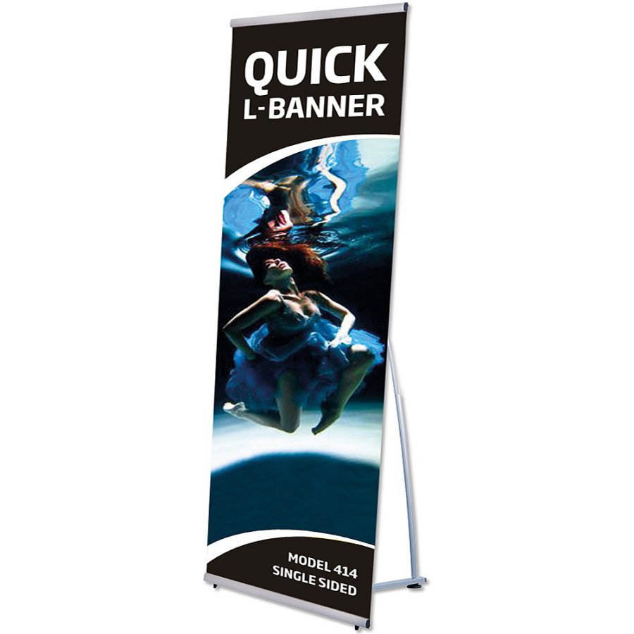 Quick L-Banner, enkeltsidet, 100 x 200 cm, alu