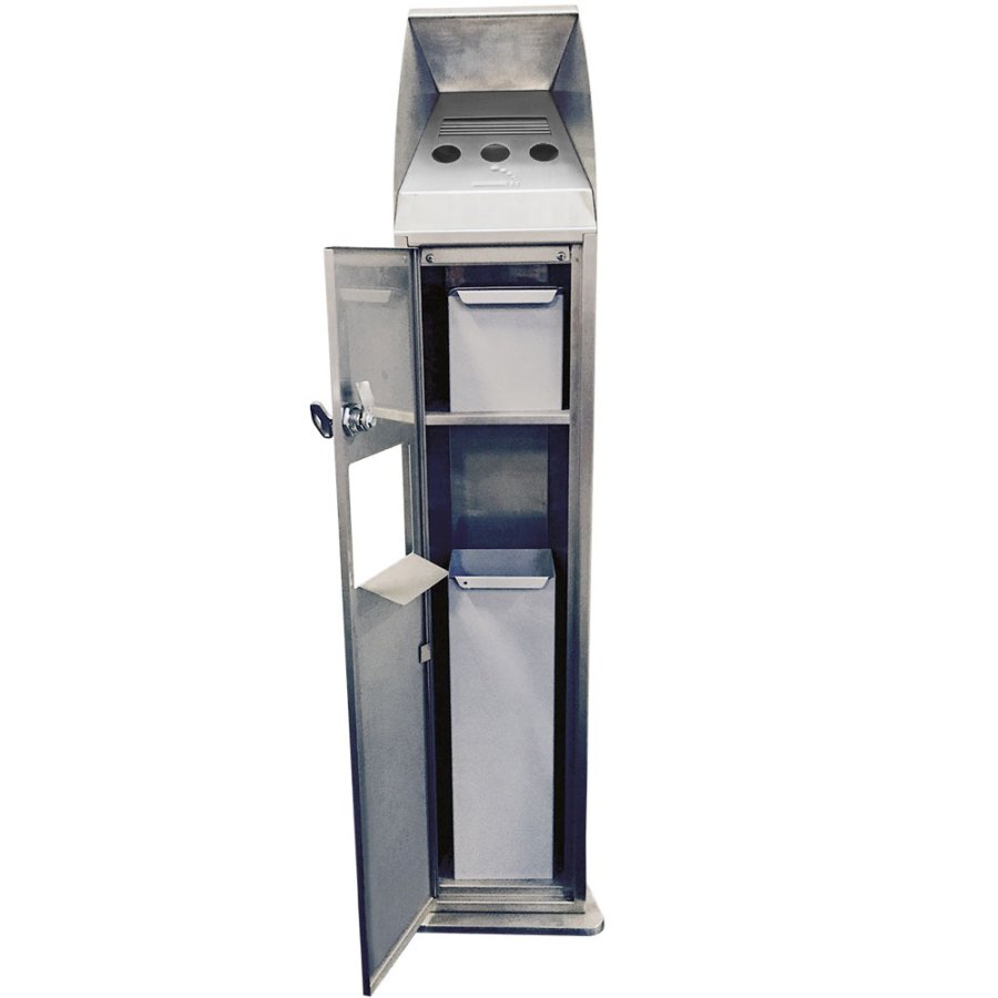 Dual Waste Askebæger / Skraldespand - Sølv