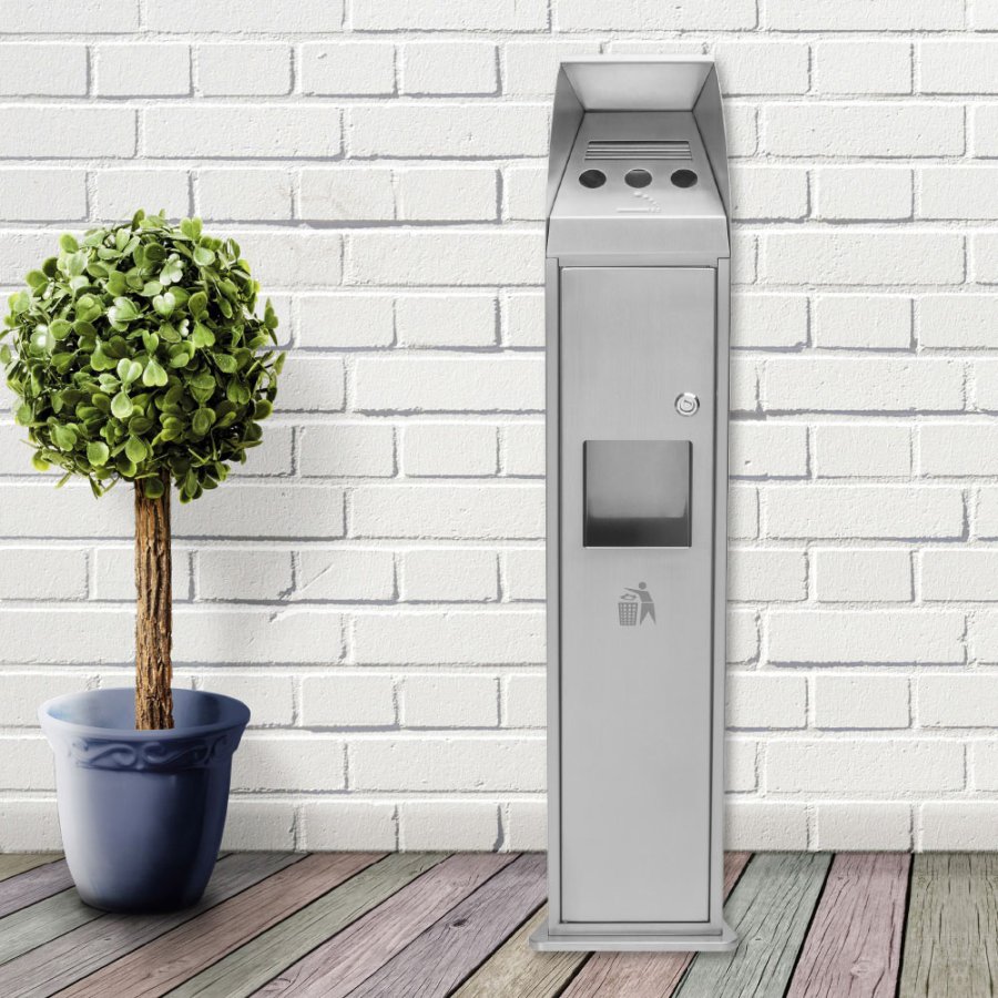 Dual Waste Askebæger / Skraldespand - Sølv