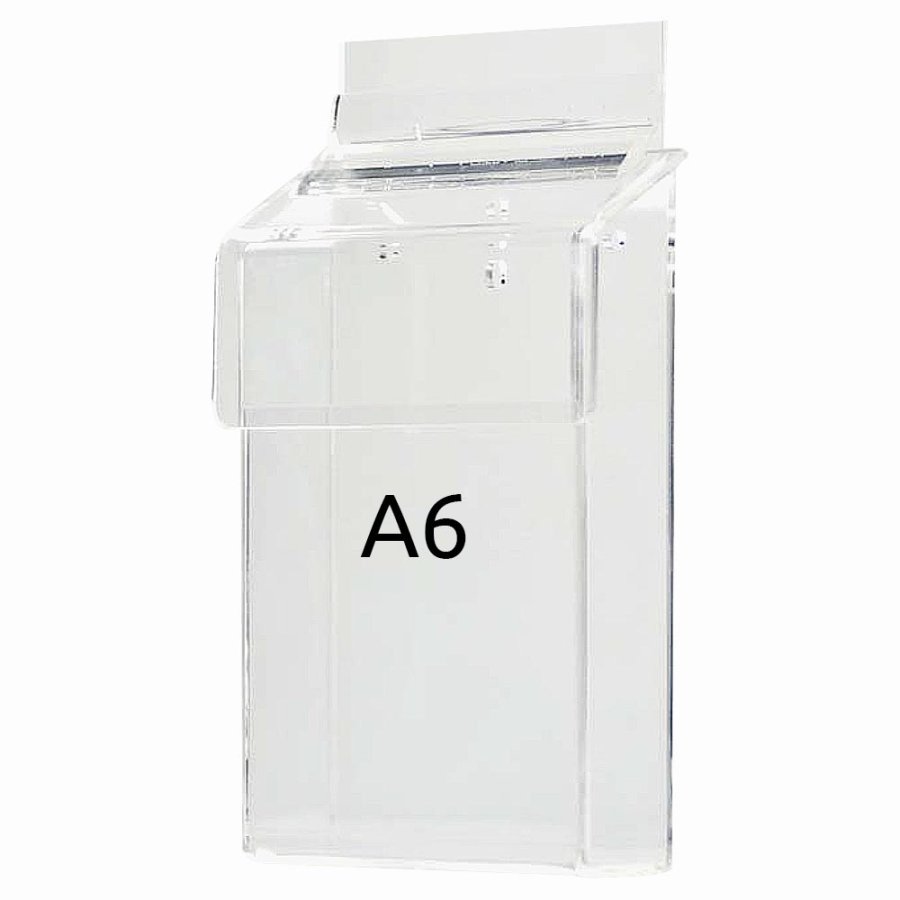 Akryl brochureholder boks udendørs - vertikal - A6