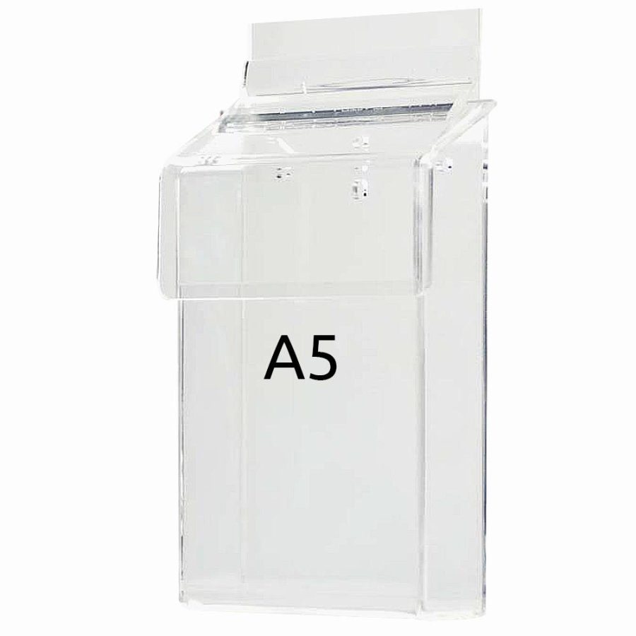 Akryl brochureholder boks udendørs - vertikal - A5