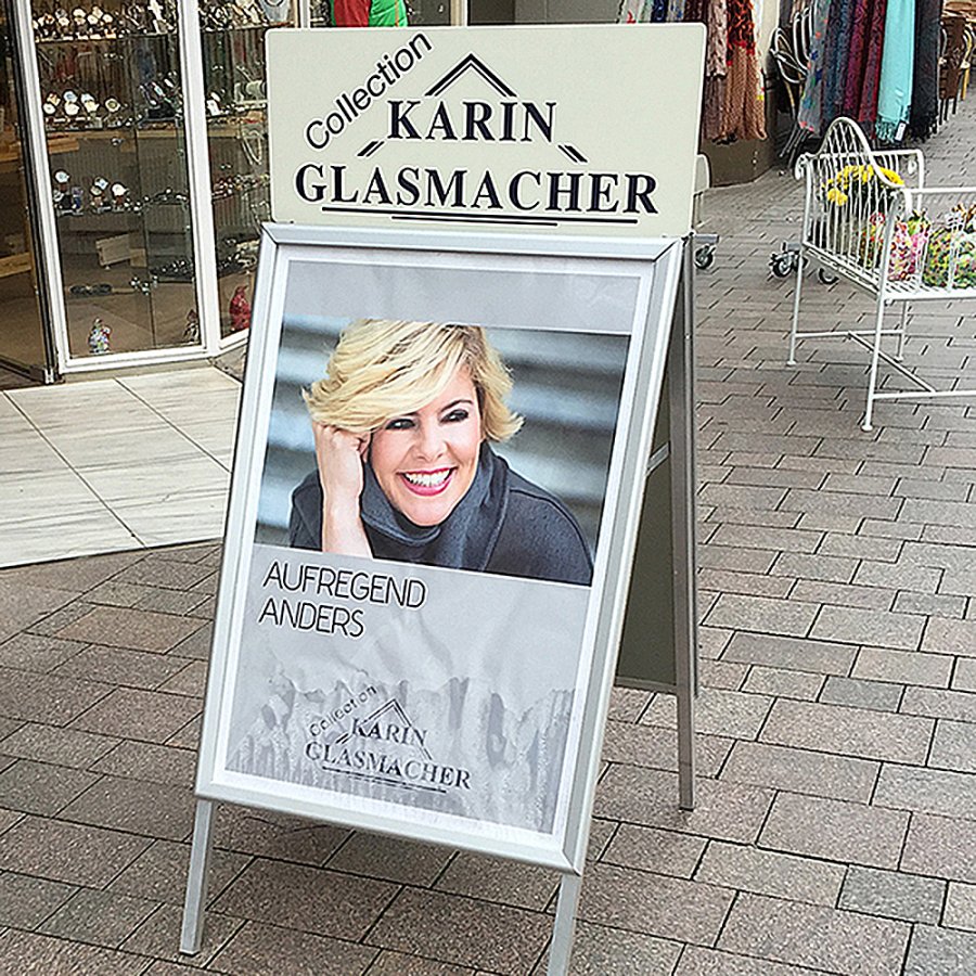 Alu-Line Standard Gadeskilt - s&oslash;lv - A2