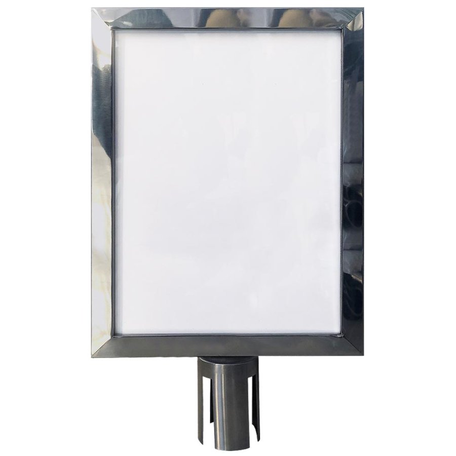 Sign holder for Crowd Barrier Belt system, Stainless Steel, A3