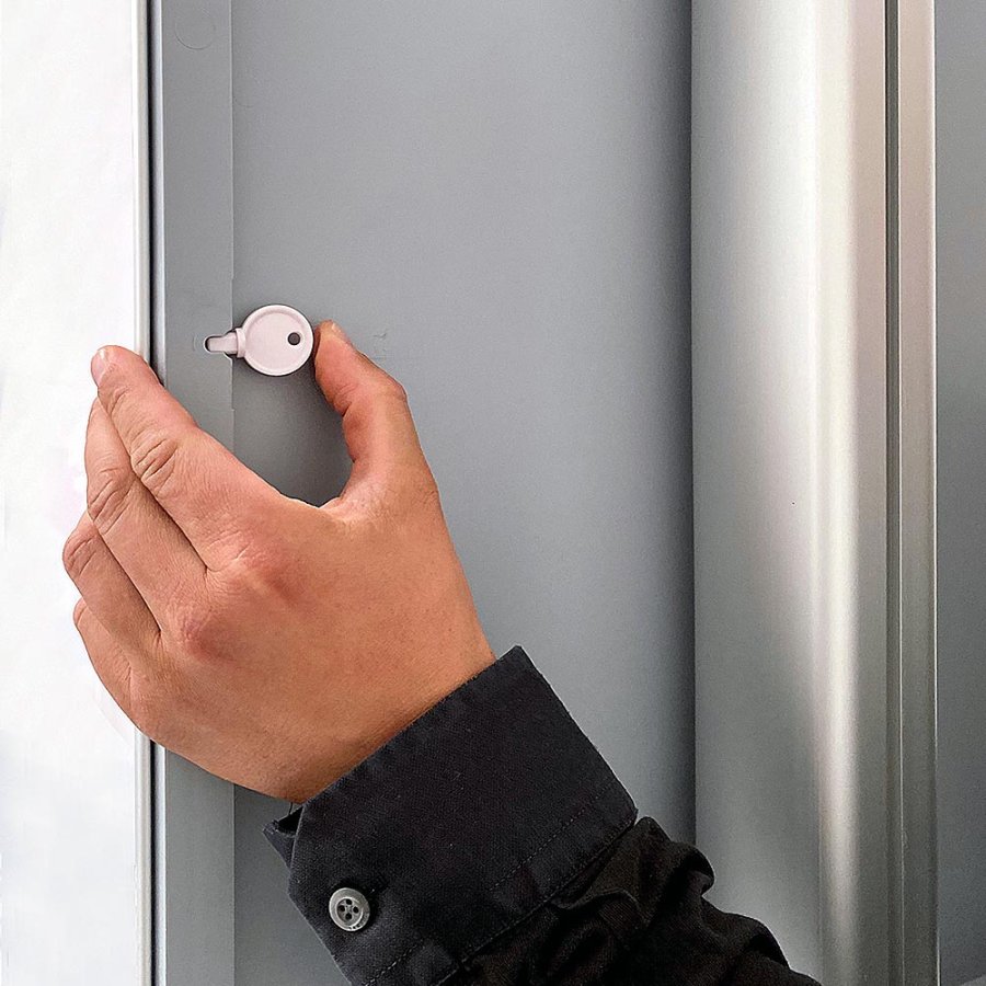 Håndspritstander med automatisk håndsprit dispenser og A2 Klikramme