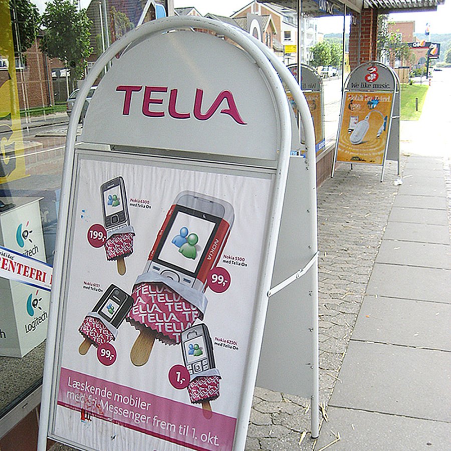 Expo Gotik Gadeskilt med logoplade - 50x70 cm - hvid