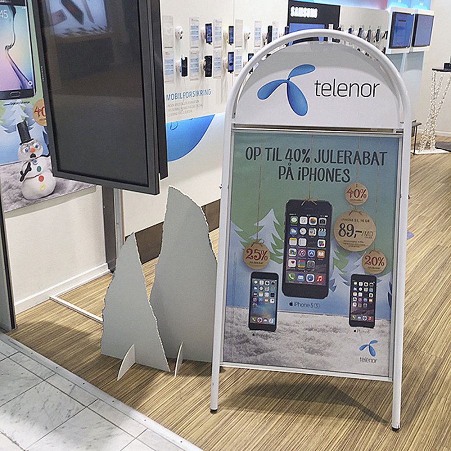 Expo Gotik Gadeskilt med logoplade - A1 - hvid