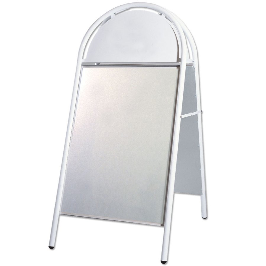 Expo Gotik Gadeskilt med logoplade - 70x100 cm - hvid