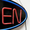 LED Open skilt med lys, sort skilt med r&oslash;d og bl&aring; neon #8