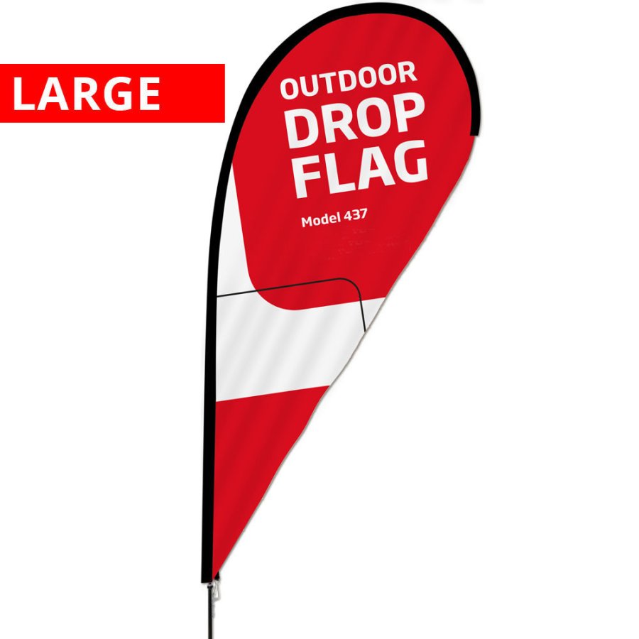 Beachflag, Outdoor Drop Flag, Large, Kun stangsystem
