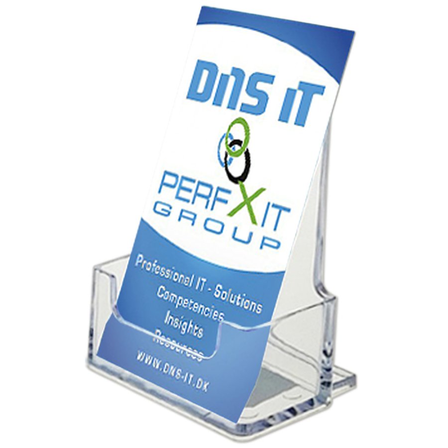 Visitkortholder, vertikal, transparent