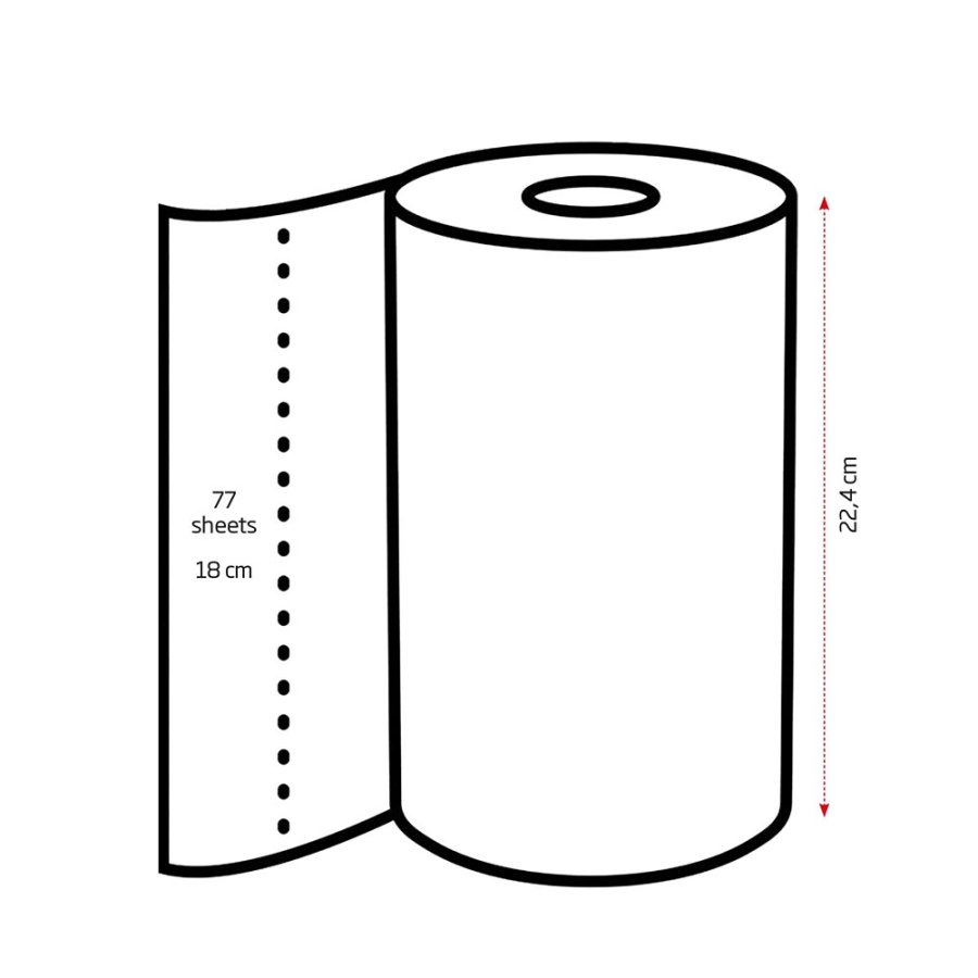 Køkkenrulle, Grite Orchidea, 3-lags, 100% nyfiber, 28 ruller