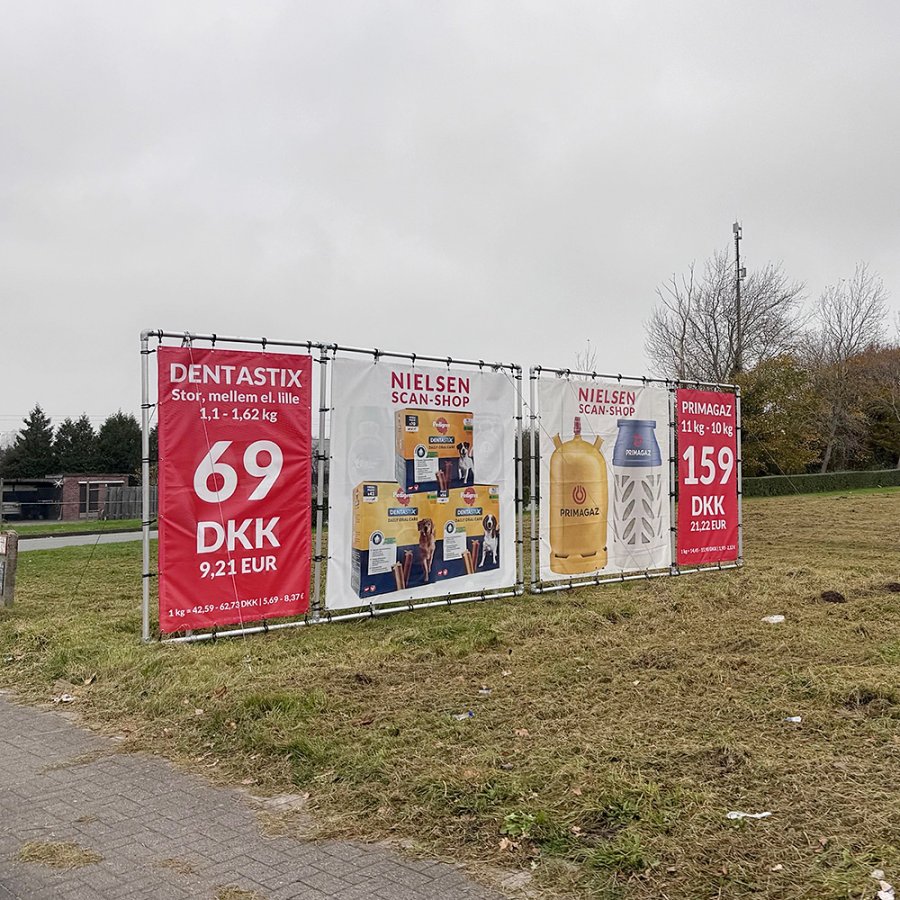 Bannerdisplay, udend&oslash;rs, Banner Tube Freestanding, alur&oslash;r 0, 3 mm &Oslash; 48 mm, 150 x 50 cm