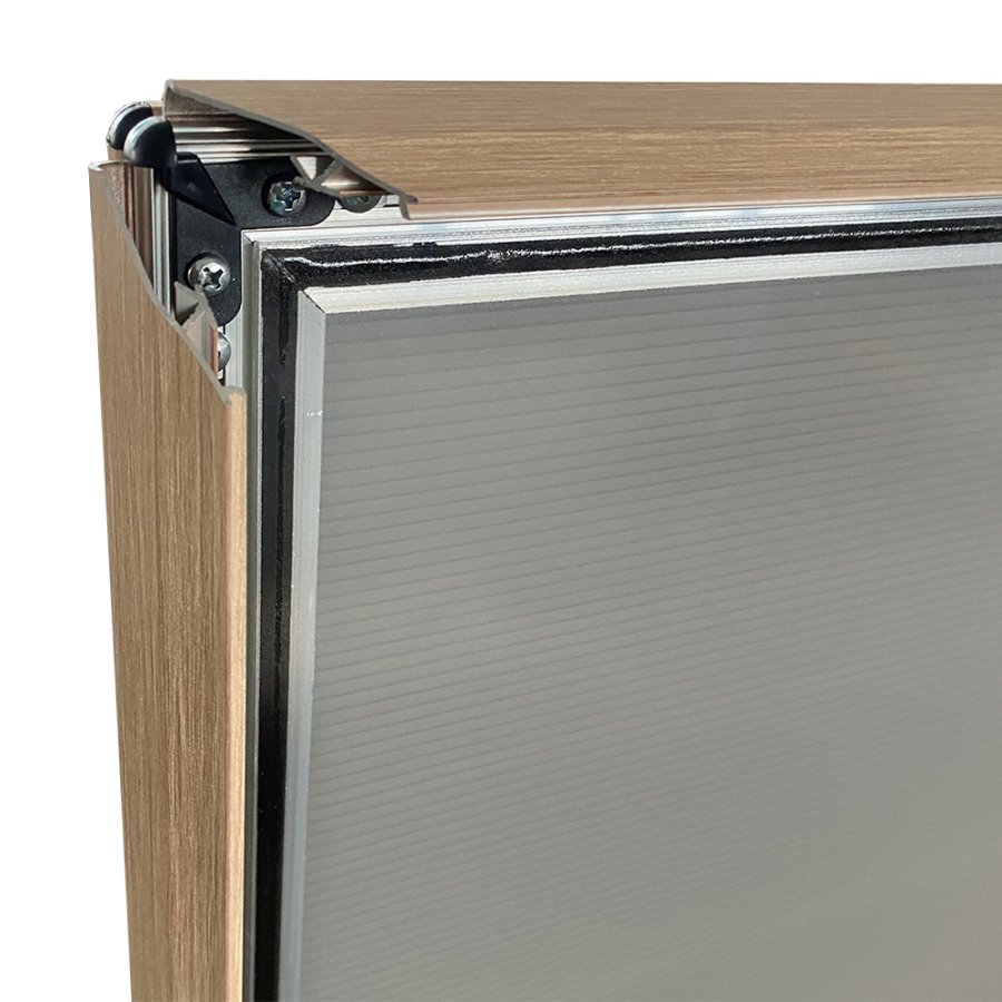 Stilfuldt Wind-Pro Vandbase Gadeskilt i Grå/Light Wood - A1 Størrelse