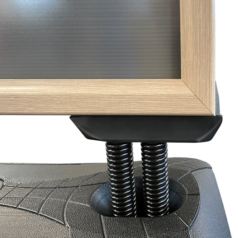 Stilfuldt Wind-Pro Vandbase Gadeskilt i Grå/Light Wood - A1 Størrelse