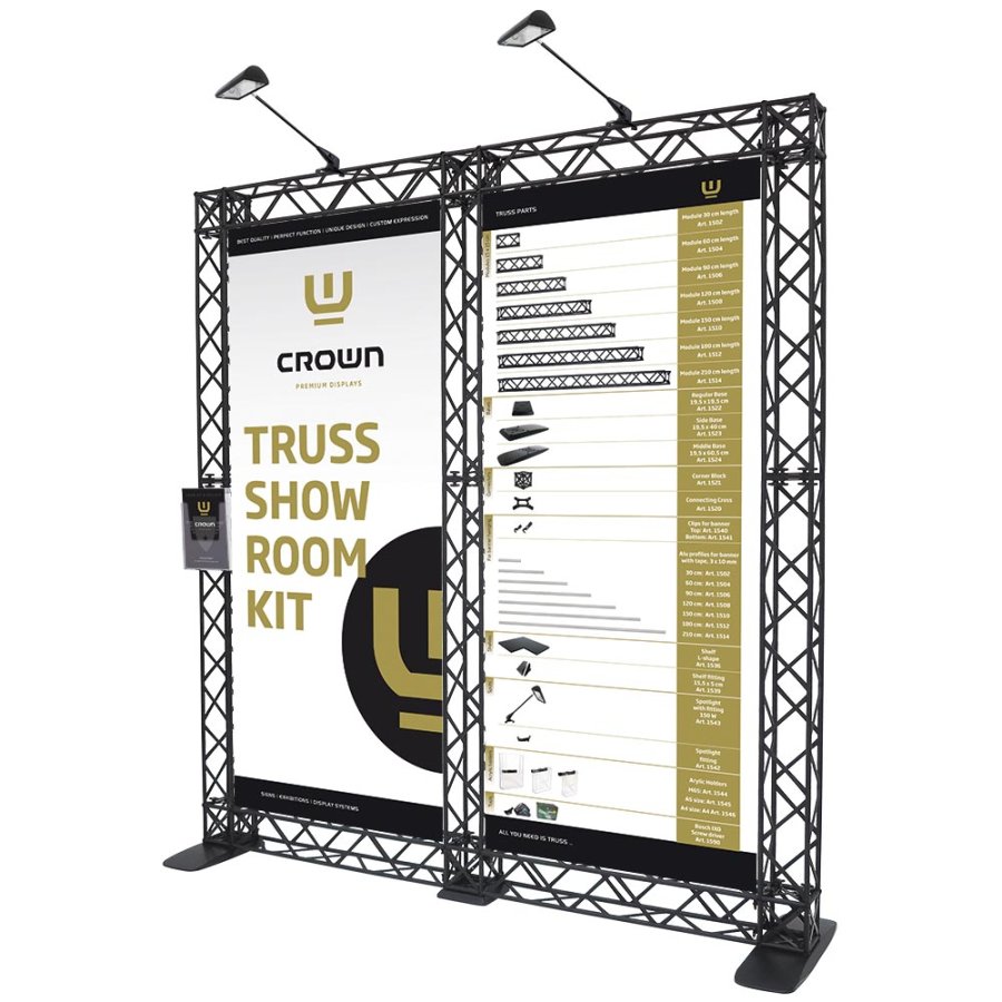 Crown Truss 10x10, Brochure dispenser M65 with fitting