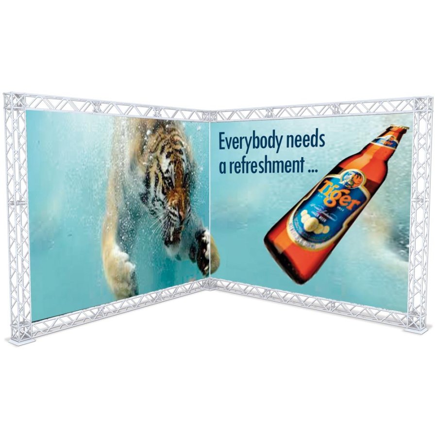 CROWN TRUSS 10, L-Form, Hvid, 300 x 300 cm