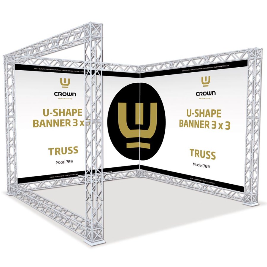Crown Truss 10 U-shape Wall, 3 x 3 m, Hvid