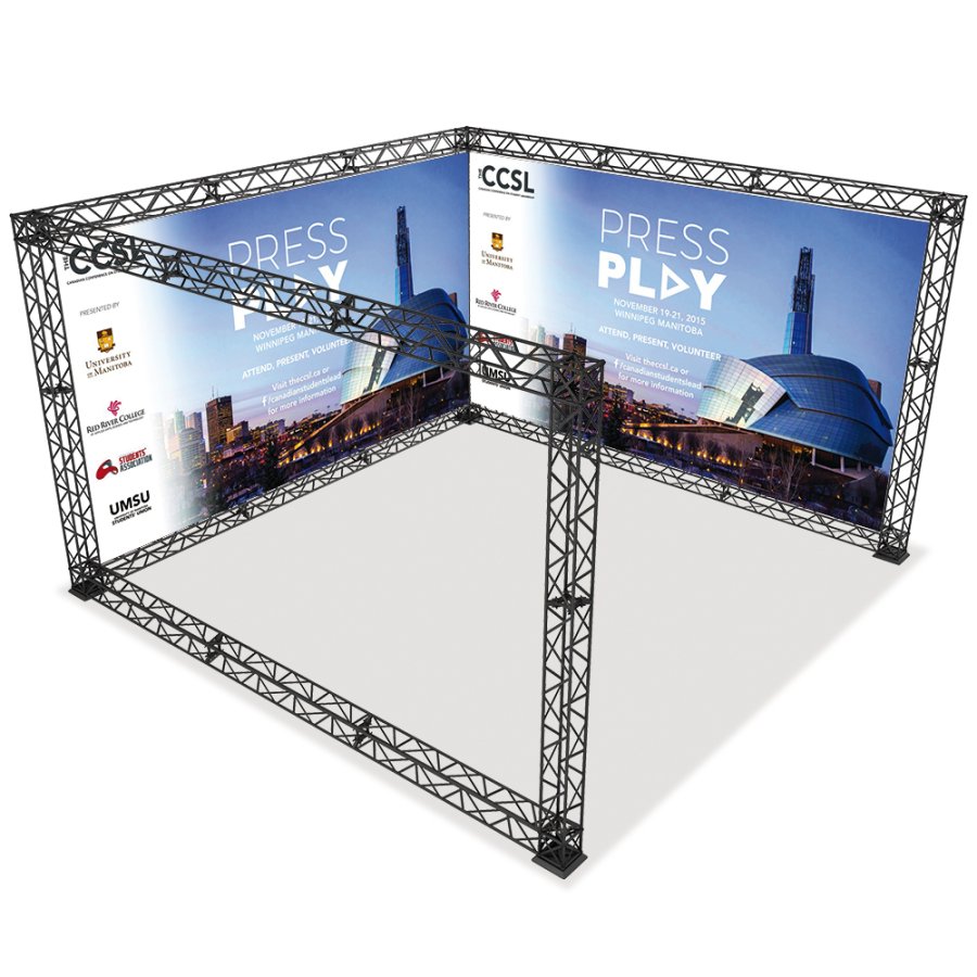 CROWN TRUSS 15 U-shape wall 3 x 3 m, 400 x 400 cm