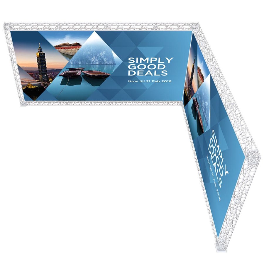 CROWN TRUSS 15 L-shape wall 3 x 3 m, 500 x 500 cm