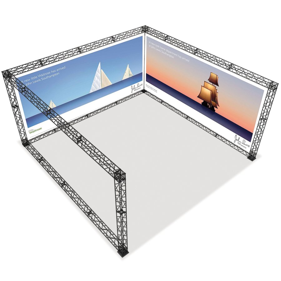 CROWN TRUSS 15 U-shape wall 3 x 3 m, 500 x 500 cm
