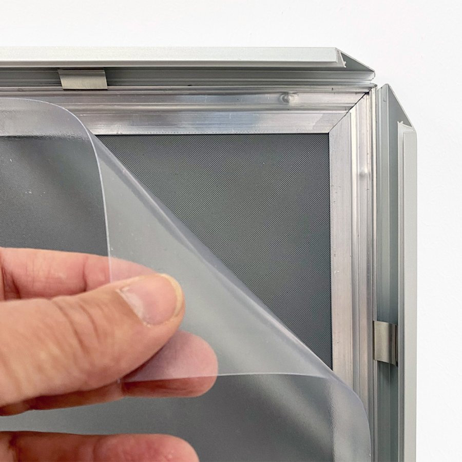 Klikramme med 20mm aluminium fladprofil, s&oslash;lv - A2