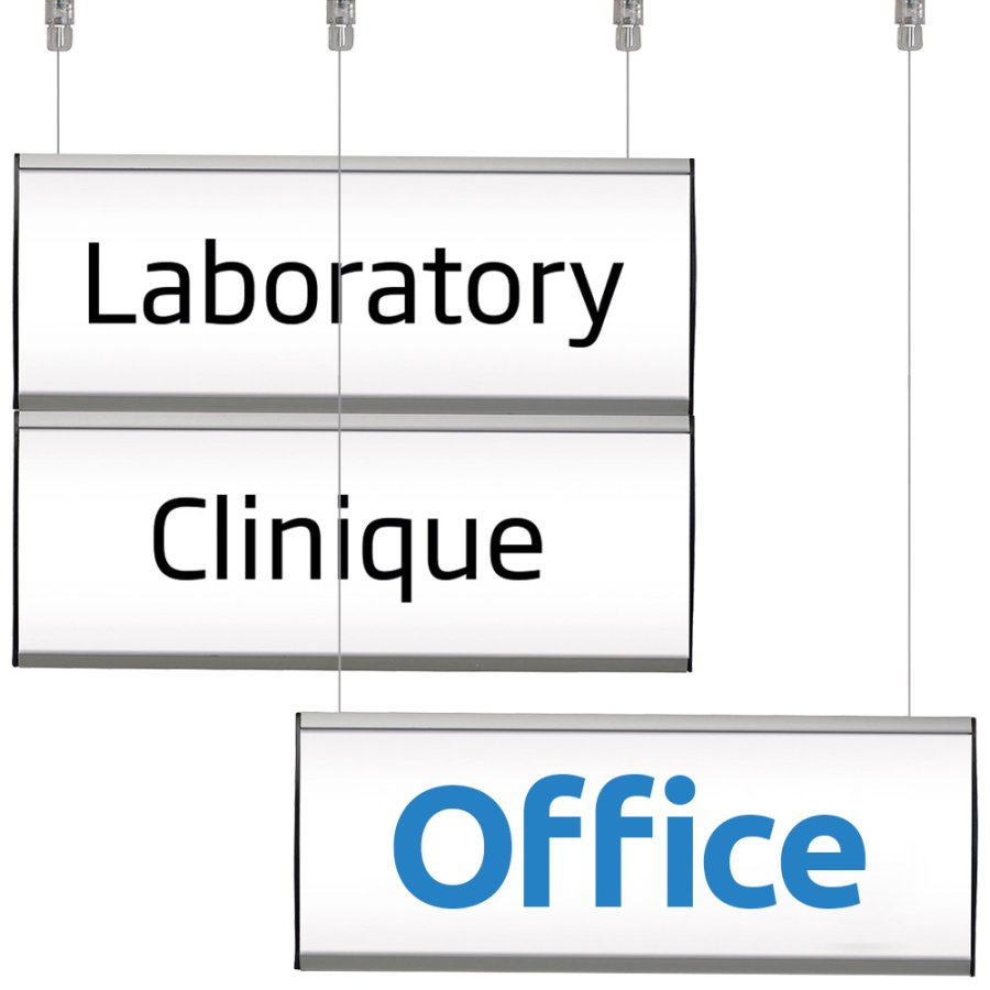 Dobbeltsidet nedh&aelig;ngsskilt, 2 lag - 50x29.6 cm