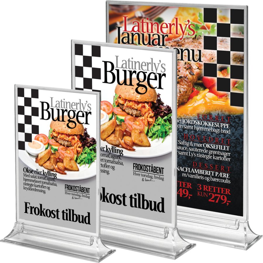 Upright Menukortholder vertikal - A6 - 10.5x14.8 cm