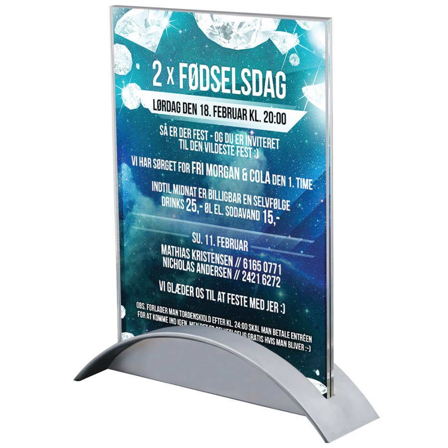 Rocket Menukortholder vertikal - A5 - 14.8x21 cm - gr&aring;