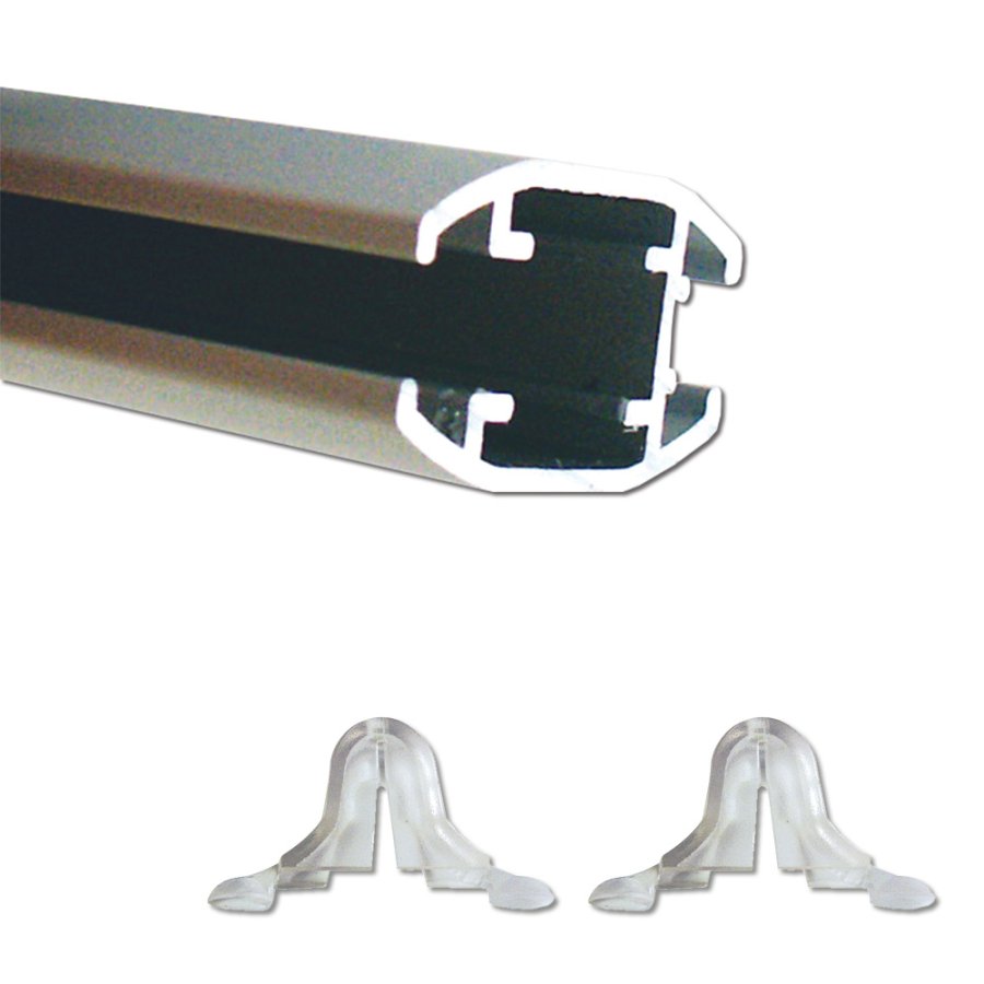 Slide-in ramme dobbeltsidet vertikal, med 25mm aluminium profil, s&oslash;lv - A2