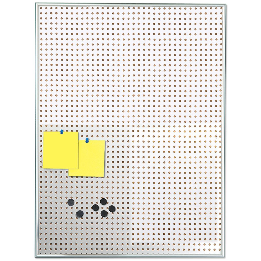 Kombi infotavle 9mm aluminium profil med st&aring;l/kork-bagplade, s&oslash;lv - 9xA4