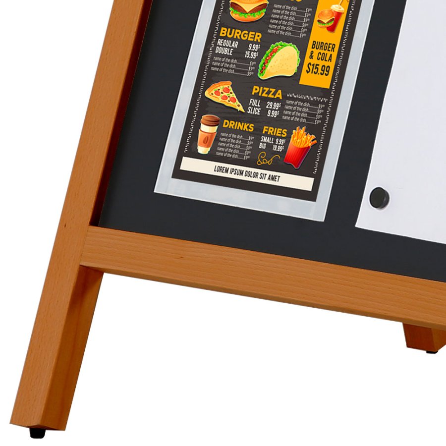 Wooden Gadeskilt med buet top og st&aring;ltavler, 59 x 77,5 cm