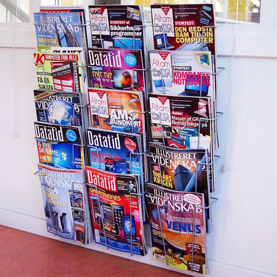 Brochureholder i tr&aring;d til v&aelig;g - 15xA4 - 21x29.7 cm