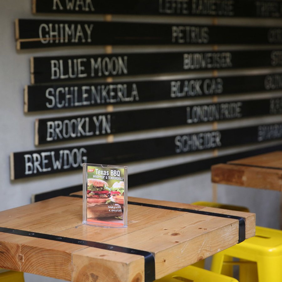 Oval Menukortholder vertikal - A4 - 21x29.7 cm