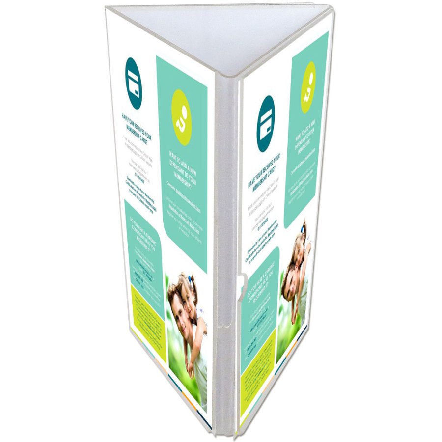 Triangle Menukortholder vertikal - 3xM65 Flyer - 9.9x21 cm