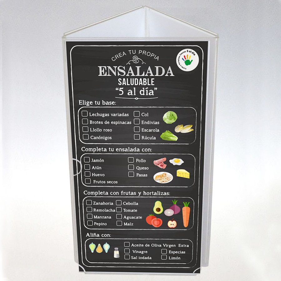 Triangle Menukortholder vertikal - 3xM65 Flyer - 9.9x21 cm