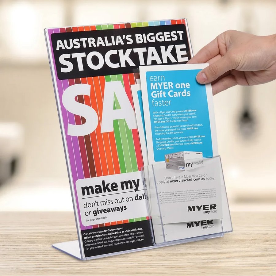 L - Menukortholder A4, m/indstik i top - holder til M65 brochurer