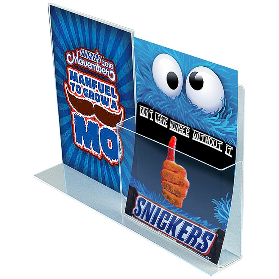 L - Menukortholder A4 med holder til A4 brochurer vertikal