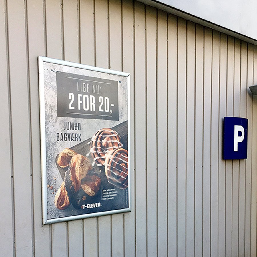 Watersafe Klikramme med 35mm aluminium profil, s&oslash;lv - 70x100 cm