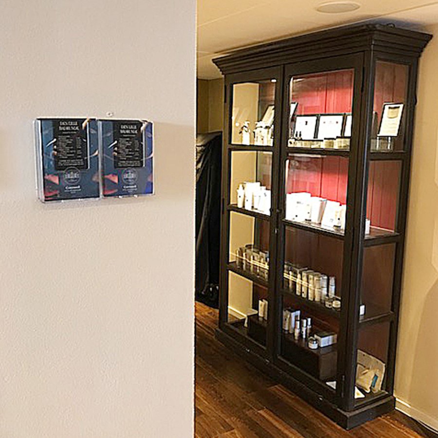 Akryl Brochureholder til v&aelig;g - vertikal - Flyer - 2xM65 - 9.9x21 cm