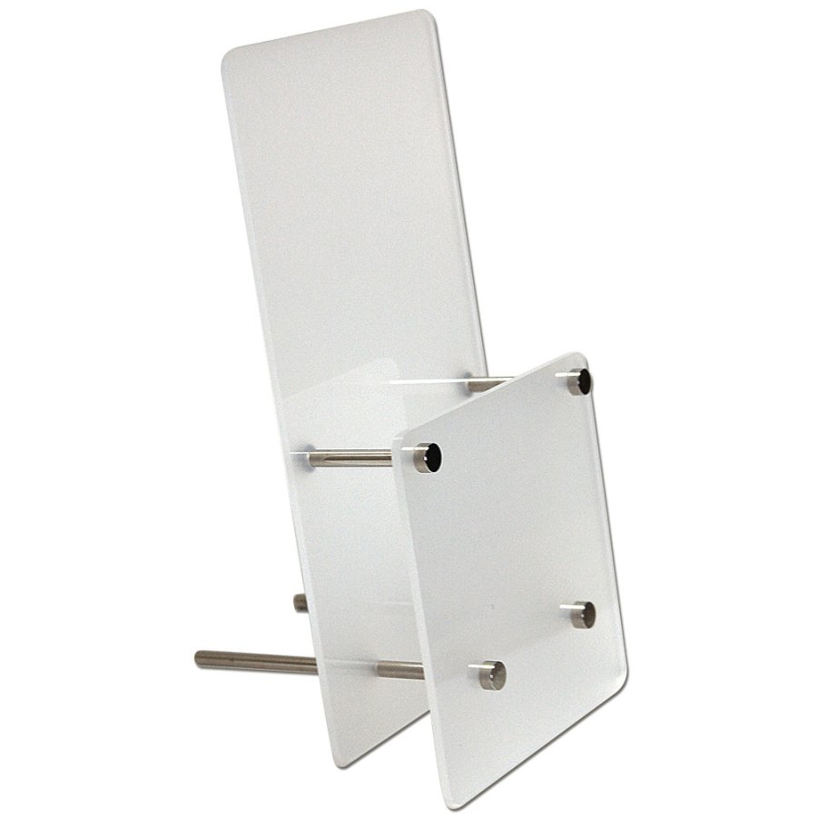 Frosted Brochureholder til bord vertikal - Flyer - M65 - 9.9x21 cm